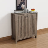 Shoe cabinet storage cabinet entryway cabinet with two doors slat style vented doors metal knob B107P283306