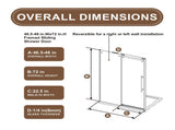 48.in W x 72.in H Frameless Shower Single Sliding, 1/4 inch Thick Clear Tempered Glass Shower W3048P469329