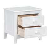 ZNTS 2-Drawer Nightstand for Bedroom, Mid Century Retro Bedside Table with Classic Design,White WF308187AAK