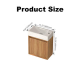 16" Small Bathroom Vanity Wall Mounted,Small Acacia Solid Wood Bathroom Vanity with White SMC Resin W2011P307016
