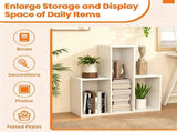 White Geometric Convex Bookshelf, 3-Tier Open Freestanding Display Shelf, Engineered Wood Storage 89319042