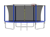 10FT Trampoline for Kids, Basketball Hoop and Ladder, Outdoor Kids Trampoline with Safety K1163P147163