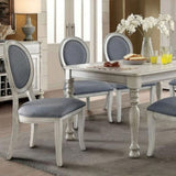 ZNTS Transitional Antique White and Gray Side Chairs Set of 2 Chairs Dining Room Furniture Padded fabric B01152296