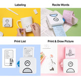 Inkless Photo Printer 203DPI Bluetooth Connection for Journal Crafts Travel Photos for Mobile Phone 36666060