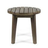 ZNTS Outdoor 16" Acacia Wood Side Table, Gray Finish 62266.00GRY