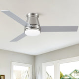 ZNTS 48" Bruched Nickel Lowe Profile Ceiling Fan with Light W1367P247066