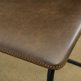 Lotusville Vintage PU Leather Counter Height Stools, Set of 2, Antique Brown T2574P164858
