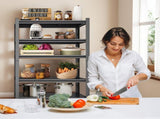 5-Tier Metal Storage Shelving, Industrial Utility Rack, Adjustable Height Bookcase for Living Room, 51207894