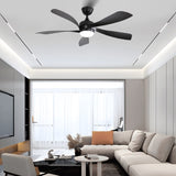 ZNTS 52 Inch Modern Ceiling Fan 3 Color Dimmable 5 ABS Blades Remote Control Reversible DC Motor W882P146310