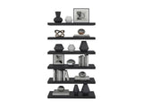 Phoenix 6-Piece Floating Wall Shelves Set, Wood Wall Mounted Display Shelves for Home Decor and B128P611061