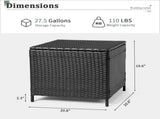 Outdoor PE Wicker Side Table with Storage, Patio Rattan End Table 77765247