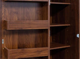 Kitchen Cabinet, walnut Freestanding Buffet Cupboards Sideboard with Doors & Shelves, Kitchen W331P426747