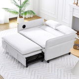 65.74-inch beige letter striped fabric multi-functional sofa bed, suitable for bedrooms and living W3371P311471