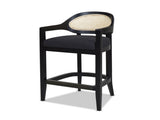 Americana Mid-Century Modern 26" Cane Back Counter Stool, Jet Black Woven B2719P238382