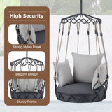 Outdoor Porch Swing Chair Hanging Basket, Hanging Chair with UV Resistant Cushion, Olefin Fabric for 90485341