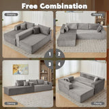 Compression Sectional Couch with Comfy Chaise, Boneless L Shape Sofa with Deep Seat, Minimalist 17089981