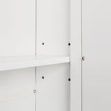 ZNTS Double Door Mirror Indoor Bathroom Wall Mounted Cabinet Shelf White 74700543