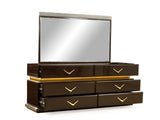 Modern Style 6- Drawer Dresser Made with Wood in Brown B009P155280