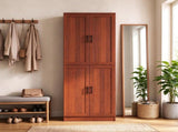 Freestanding 4-Door Kitchen Pantry Cabinet, Large Storage with Adjustable Shelves & Doors 70129532