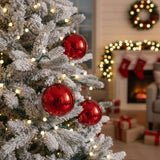 3PCS Set 6" Red Glass Christmas Ornament Balls Holiday Treeations Hanging Spheres for Party 75164946