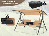 2 Seater Porch Swing Chair with Handy Storage and 360&deg Rotatable Tray 41361645