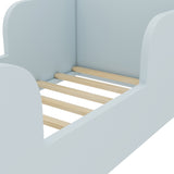Toddler Floor Bed Frame, Cot Bed for Boys and Girls Ages 3-6, Bear Shape Toddler Bed, Blue W1580P257434