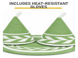 5QT Round Enameled Cast Iron Pot with Stainless Steel Handle Green Gradient 09898673