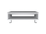 Coffee Table 10.6" H, 1 shelf, 4 legs, White B097P250872