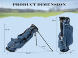 Blue Golf Stand Bag 3-Way Dividers Polyester Lightweight with 4 Zipper Pockets for Travel 76935516