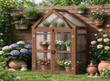 Wooden Cold Frame Mini Greenhouse with 2 Adjustable Shelves, Transparent PVC Cover, Lockable Double 33787542