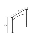Handrails for Outdoor Steps, Fit 1 or 3 Steps Outdoor Stair Railing, Black Wrought Iron Handrail, W2286P386945