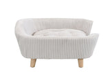Elevated Dog Bed Frame for Small Dog, Corduroy Pet Couch Bed with Rubber Wood Legs and Supportive N779P179967A