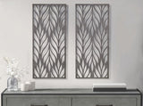 Grey Laser Cut Wood 2-piece Panel Wall Decor Set B03598808