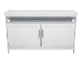 Double Door Side Cabinet With Partition White 90596729