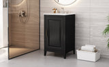 20.3" Bathroom Vanity with Sink, Functional Drawer, Door Shelf, Soft-closing Door, Black N759P218643B