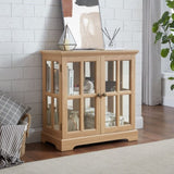 LED Curio Display Cabinet,Antique Display Cabinet with Adjustable Shelves,Retro Design Quality W2275P231692
