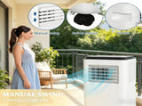 440 Sq.Ft White Portable Mobile AC, Dehumidifier Fan 24H Timer, Auto Sleep, Window Kit 16400877