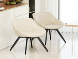 A set of 2 dining chairs, medieval modern kitchen dining chair, PU decorative chairs with black 07648211