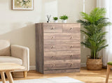 R279-9 Gray Particleboard with Textured Melamine Finish, 66*40*111cm, 42 Drawer Cabinet, Matte Gold 54283956