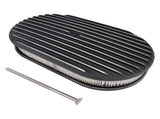 15" Oval Full Finned Black Aluminum Air Cleaner Filter Fits for SB & BB Chevy Ford 92093034