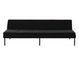 Black 3-Seater Futon Sofa Bed, Twin Folding Sleeper Sofa, Sturdy Metal Frame, Skin-Friendly B347P507913