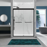56-60" x 72" Tempered Glass, Aluminum Frame Double Sliding Shower Door, 1/4" , Stainless Steel T3736P351198