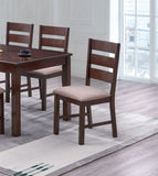 Contemporary Antique Cherry Set of 2pc Dining Solid wood Ladder Back Fabric Cushion Seat B011P194286