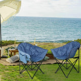 ZNTS Camping Chair Blue Alloy Steel 60160598