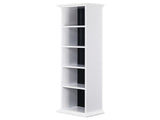 5-Tier Duplex Bookcase MDF Painted Item Display Rack 20*12.99*70.87in White Cabinet with Black Inner 01046997