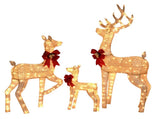 3-Piece Lighted Christmas Reindeer Set Outdoor Decorations, Weather Proof Sparkling Deer 40145997