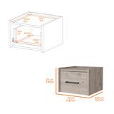 Elfrida Wall-Mounted Nightstand, Sleek Single-Drawer Design with Spacious Top Shelf B128P148914