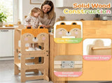 3-in-1 Convertible Toddler Learning Tower Step Stool with Chalkboard, Poplar Wood Flip Design 78341133