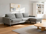 light grey color knock down 3-seat combo sofa with storage ottoman for living room apartment bedroom W2603P376266