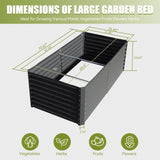 6x3x2ft Galvanized Raised Garden Bed, Outdoor Planter Garden Boxes Large Metal Planter Box for W1859P197935